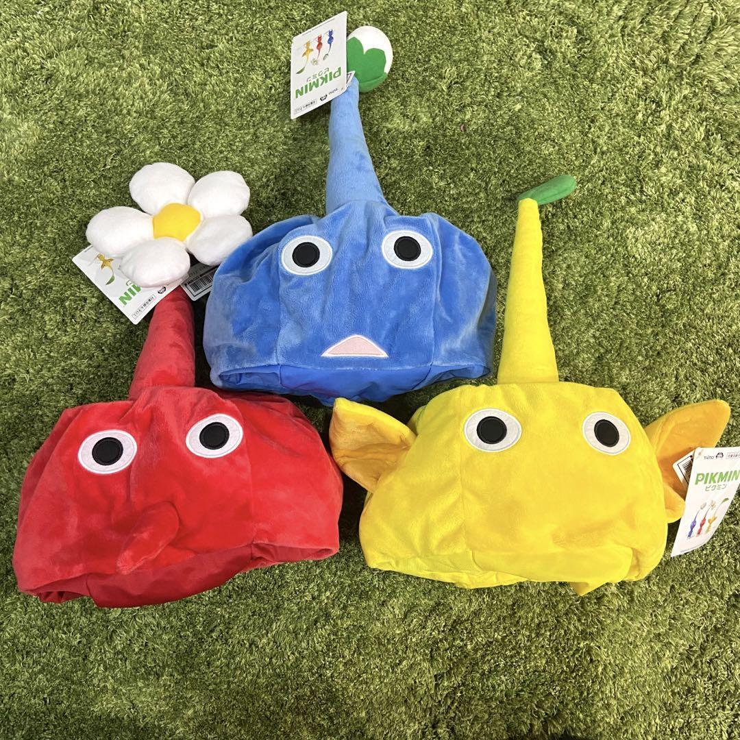Pikmin Cosplay Hat Set of 3 Red Blue Yellow Pikmin Costume Taito