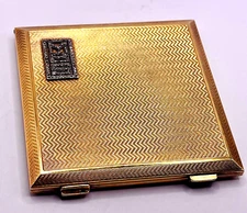 Antique Asprey & Co. London Silver Gilt Compact, Hallmarked 1934, 103.8g