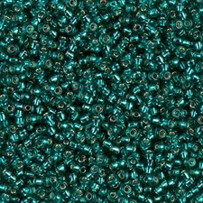 Miyuki Seed Beads Round Size 11/0 24GM Silver Lined Teal 11-2425
