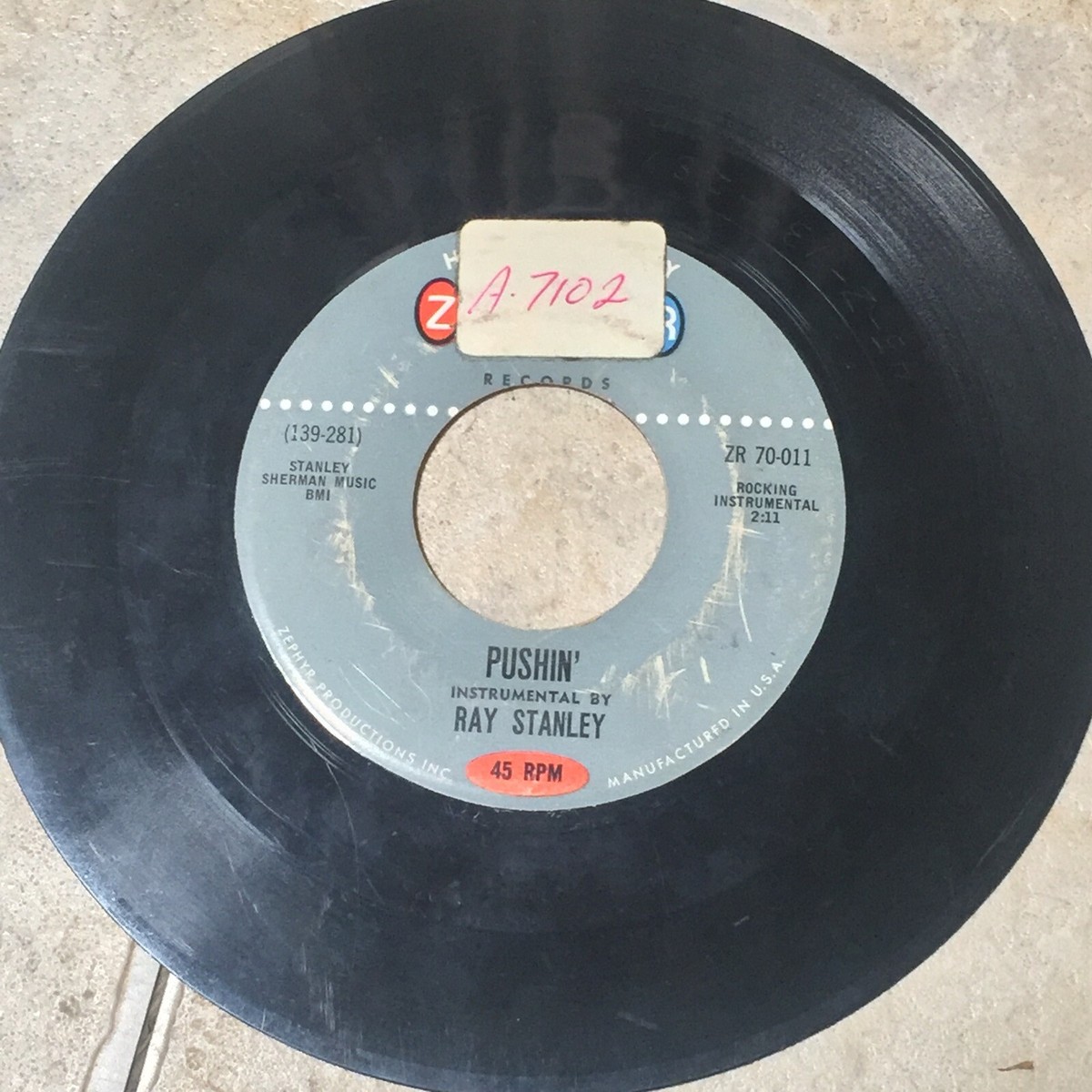 ベス・オートン/スーパーピンキーマンデイ Ray Stanley Pushin Market Place VG ZEPHYR rockabilly surf 45 W