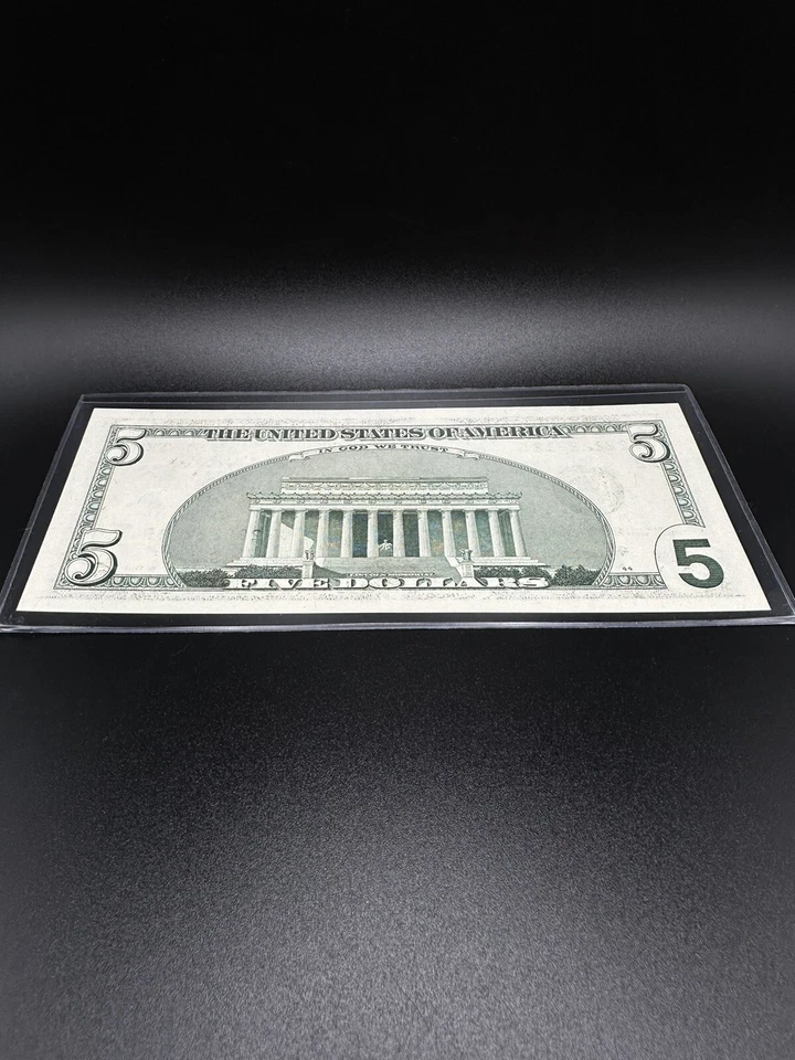 2001-$5 Dollars, Very nice bill For your Collection LOW Number . - Image 4 of 4