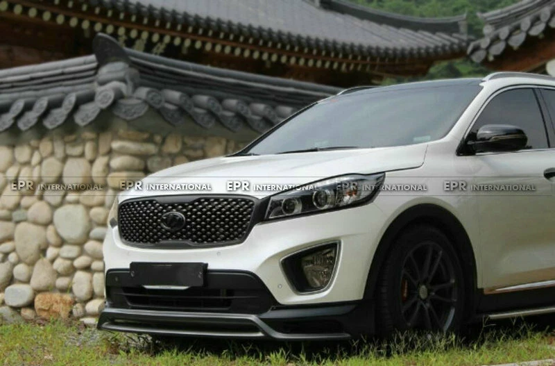 Ajuste para 2015+ KIA Sorento estilo UM ZE carbono brilhante lábio frontal sob kit spoiler - Imagem 3 de 4