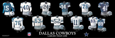Framed Evolution History Dallas Cowboys Uniforms Print