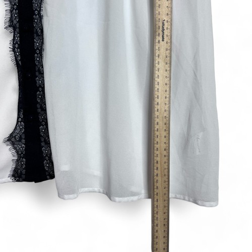 Autograph Sheer Blouse Womens Plus Size 24 White Black Lace Trim Corporate - Picture 6 of 8