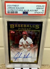 2024 Topps Finest Baseball's Finest Black  /10 Jordan Walker  Auto PSA 10