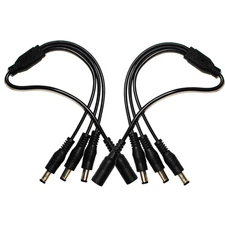 2-Pack 1 to 3 Way DC Power Splitter Cable Plug 5.5mm x 2.1mm