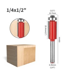 4Pcs Router Bit 1/4" Shank 1/2" Dia Flush Trim Bit with Bearing 2 Flutes