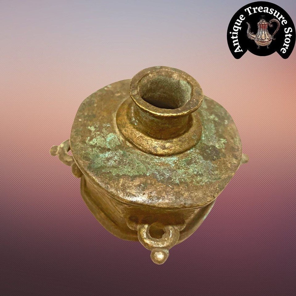 Original Vintage Indian Brass Handcrafted Small Inkpot / Inkwell In ...