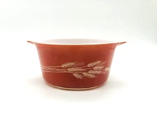 Vintage Pyrex Autumn Harvest Wheat Casserole Dish 1QT 473-B