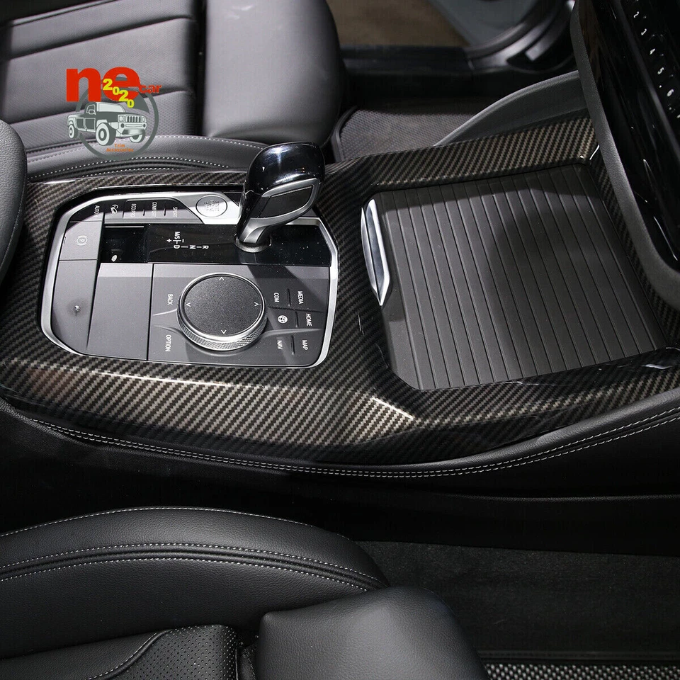 Gear Shift Panel Trim Frame Sticker Cover ABS Carbon Fiber For 2022+ BMW X3/X4 - Image 4 of 4