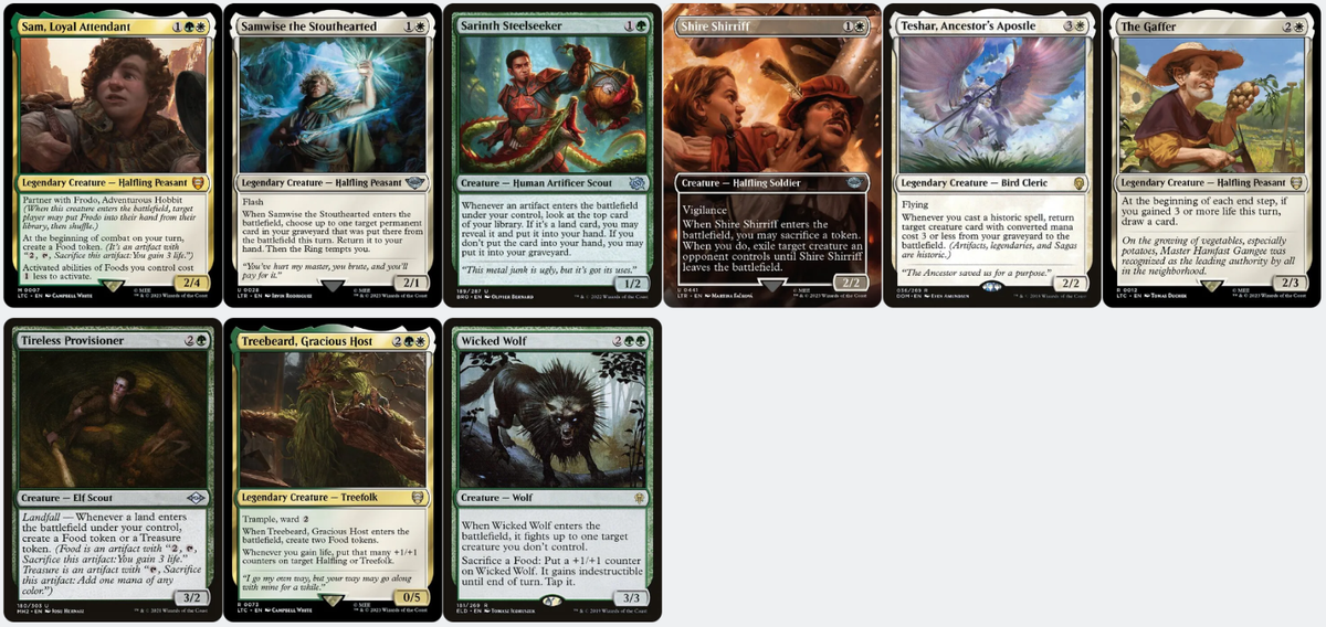 samwise gamgee mtg commander deck Samwise Gamgee LotR FOOD TOKENS Magic MTG Custom Commander Deck