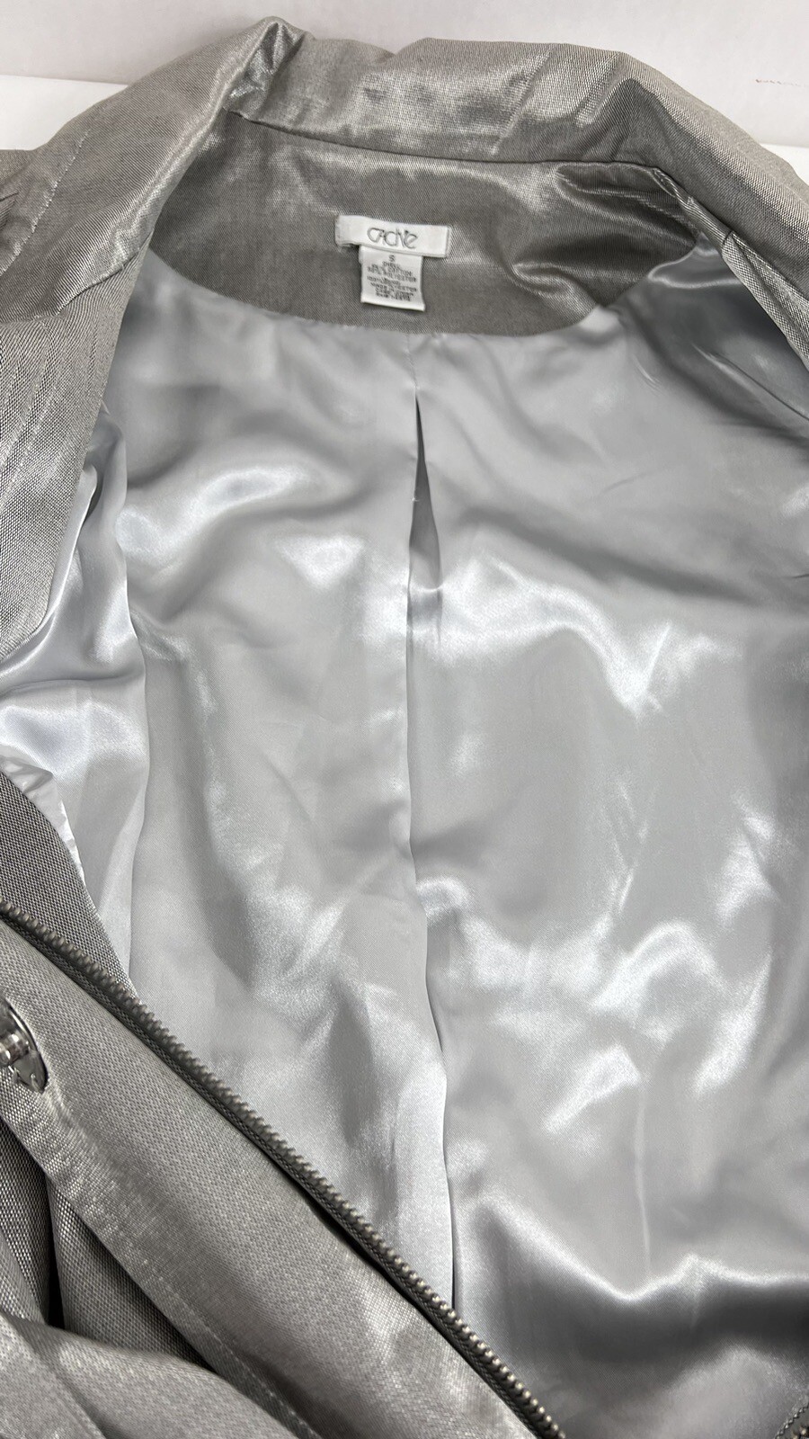 CACHE Jacket Small  Metallic, Chic Silver Full Zi… - image 19