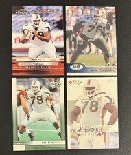(4) Bryant McKinnie 2002 Prestige SAGE & Press Pass ROOKIE Lot Miami Hurricanes