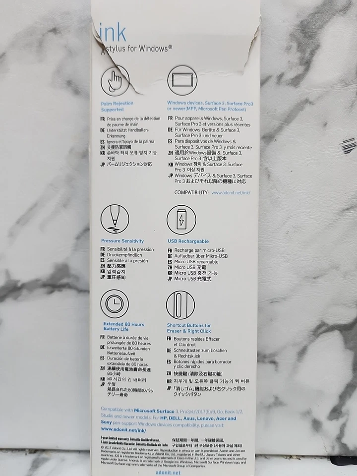 Adonit stylus for Surface tablets, palm rejection, pressure sensitive - Image 2 of 3