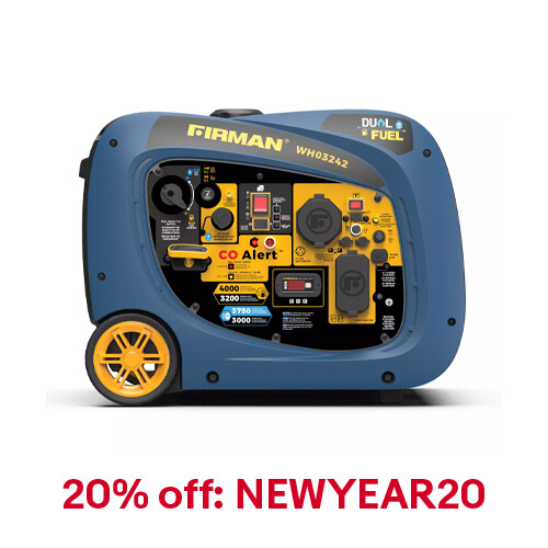 FIRMAN WH03242F 4000W Electric Start Dual Fuel Inverter Generator - Refurbished