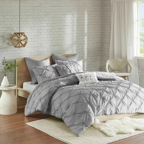 Pc Pintuck Embroidered Comforter Set 