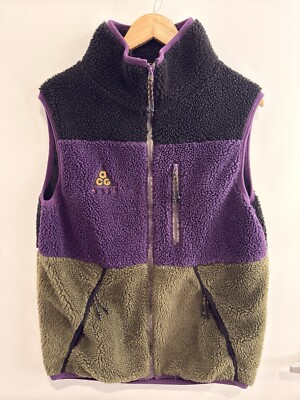 Nike ACG Sherpa Fleece Vest Jacket Multi-Color AT5498-010 Men's MEDIUM