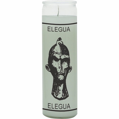 Elegua Devotional White Candle, Spiritually Prepared Veladora Preparada