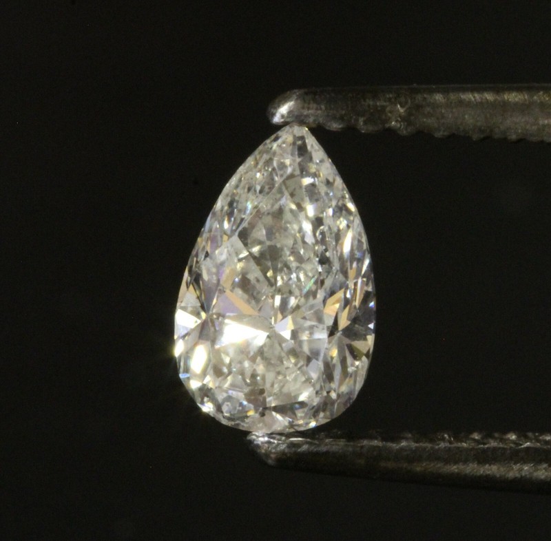 Natural loose .77ct SI2 H GIA certified pear shape diamond 7.45 x 4.73 x 3.27mm 