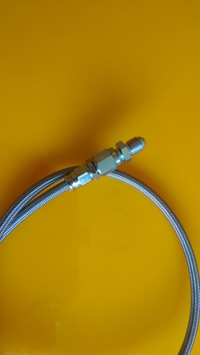 MZ ETZ 125-250-251-301 STAINLESS STEEL BRAIDED FRONT BRAKE HOSE - Picture 2 of 3