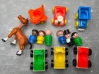 vintage Fisher Price LITTLE PEOPLE LOT Figure Vehicle Car HORSE tuxedo mayor