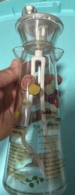 VTG Gemco Plastic Salad Bottle w Mixer Spinner Healthly Recipes on Bottle.