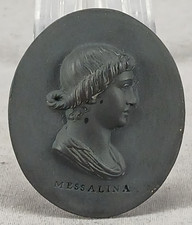 Wedgwood Messalina Black Basalt Portrait Medallion Plaque C.1780-1795