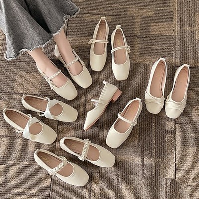 Women's Mary Jane Flats French Style Retro Ballet Shoes Soft Sole Work Comfort