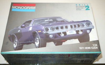 [ MONOGRAM #2943 ] 1971 HEMI CUDA 1:24 MODEL 7651302943 1991 PLYMOUTH MOPAR