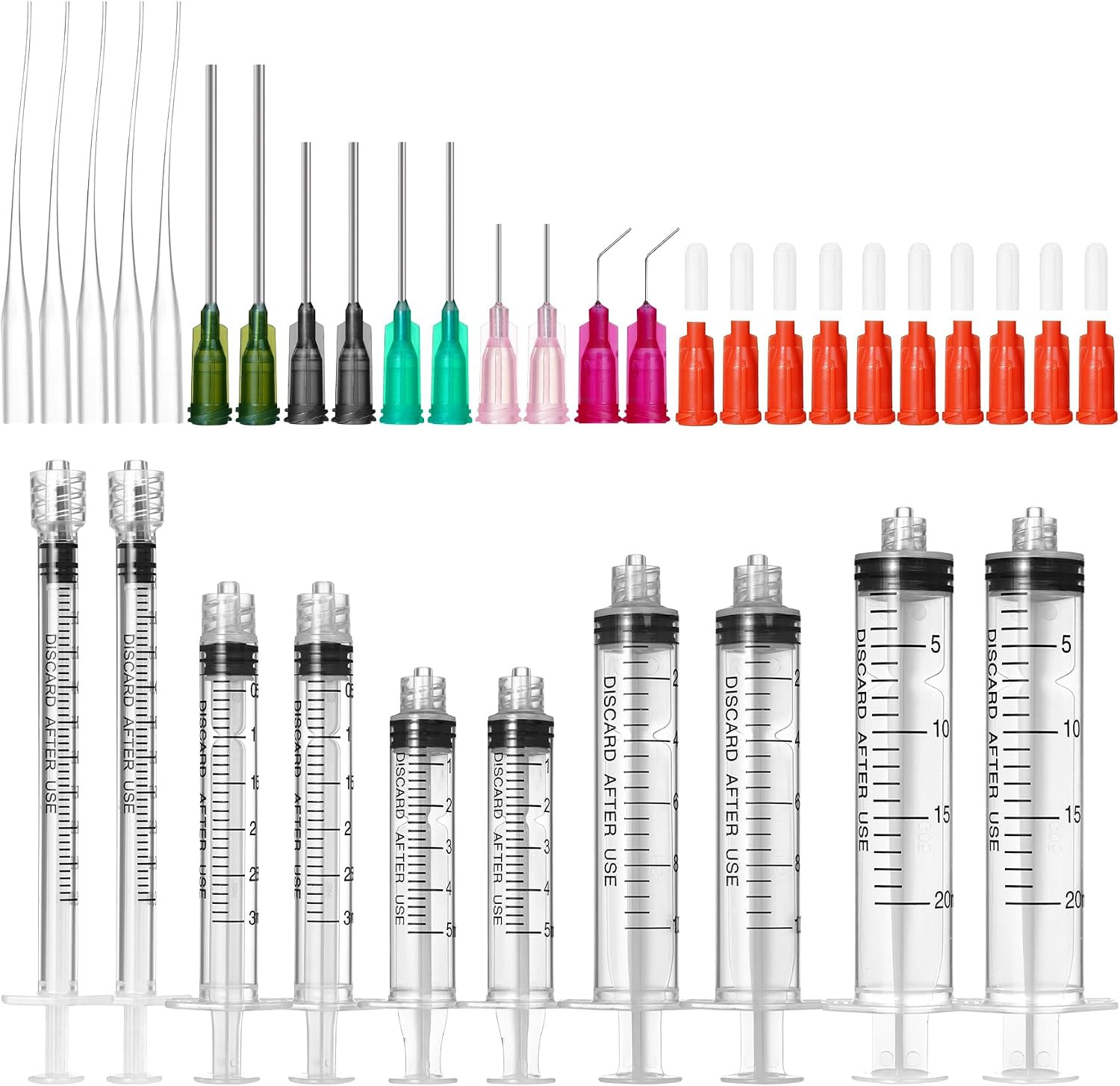 Glue Applicator Syringe Kit Blunt Tip Needles Caps Craft Liquid Dispenser