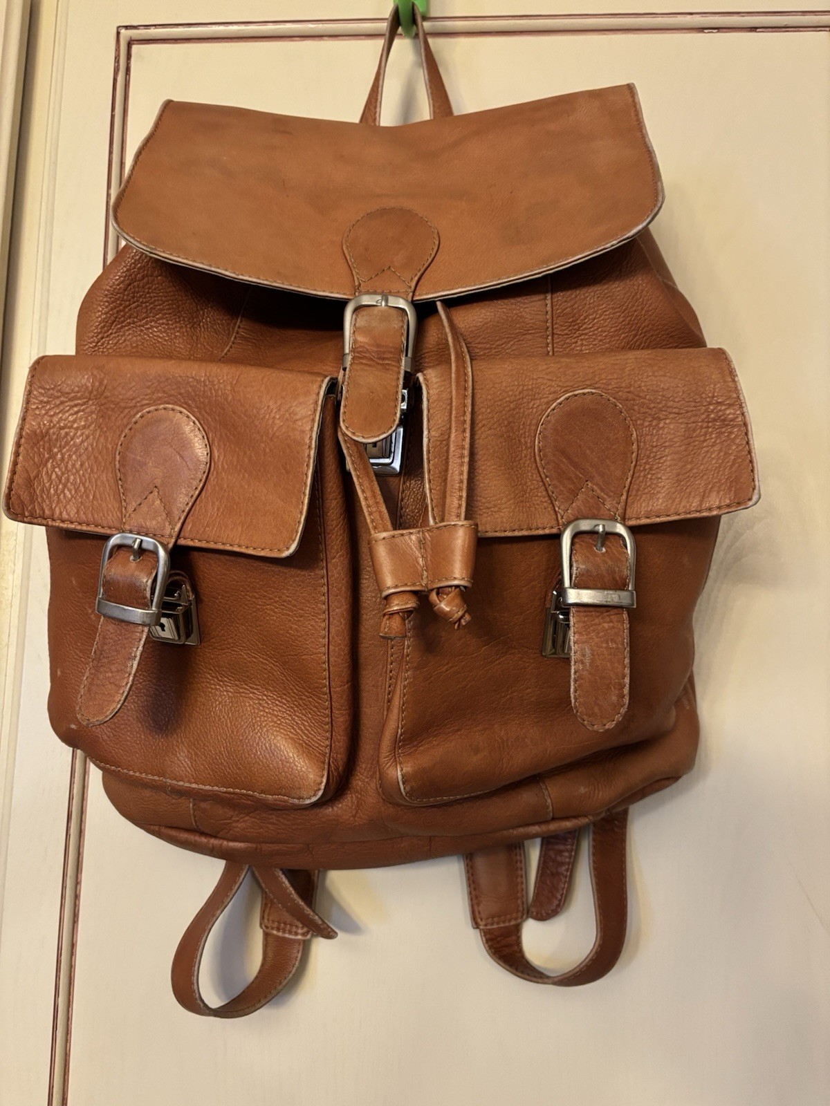 Brown 90&rsquo;s Rucksack Handcrafted Lock Pockets Rare