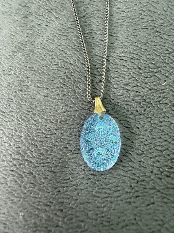 Vintage Swarov-skiStyle  Aurora Borealis Kaleidoscope Starburst Pendant Necklace
