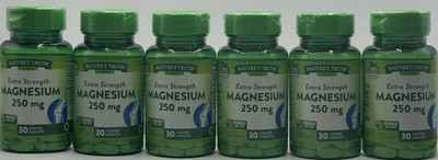 6PK Nature Truth Magnesium 250mg ~ 30 Coated Caplets ~ FAST SHIPPING ~ EXP 9/26