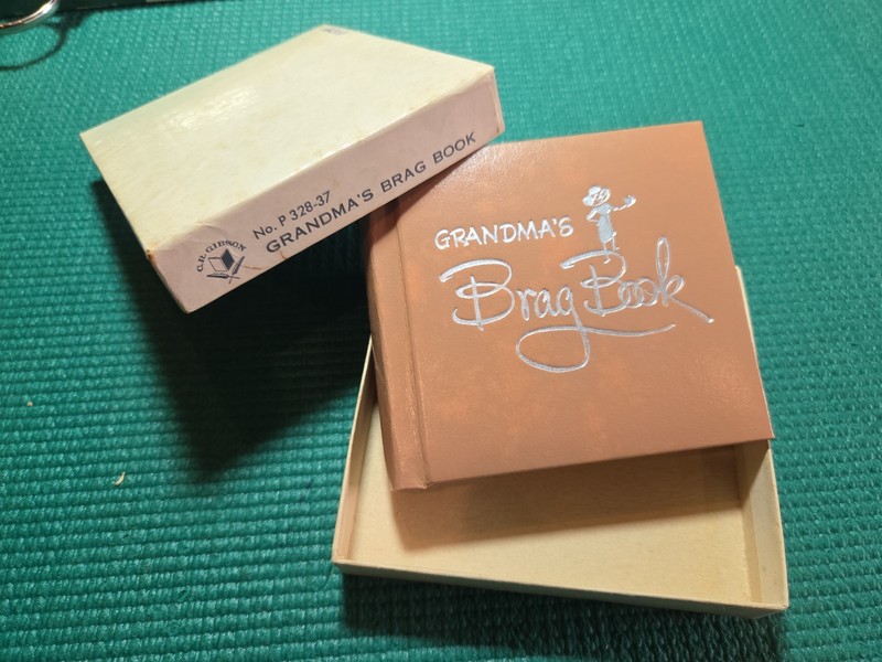 VTG Beige Grandma's Brag Book C.R. Gibson Miniature Photo Album No P328-37 W Box
