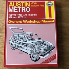 Haynes Owners Workshop Manual Austin Metro 1980 To 1989 All Models