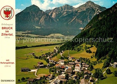 Bruck Ziller aerial photo with Rofan mountains