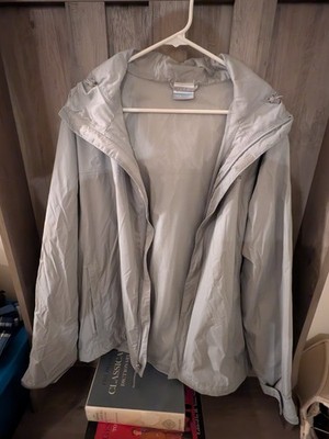 Columbia Men's Rain Jacket Grey, Size Large