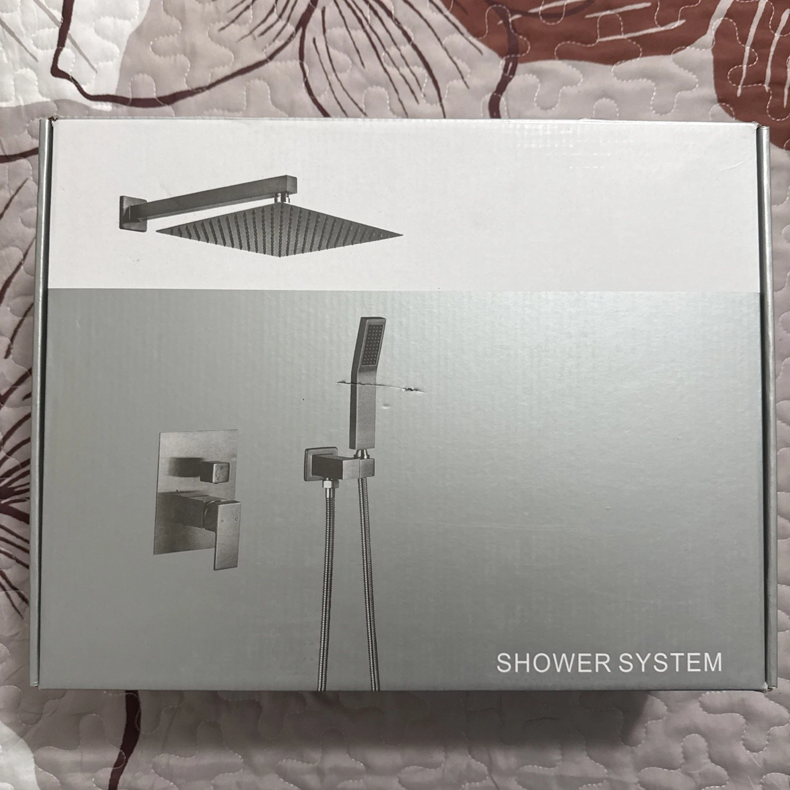 Polished Chrome Shower System 12 Inch Bathroom Luxury Rain Mixer Shower Combo Se