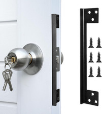 Door Latch Guard Plate Cover, 6.69 Inch Outswing Door Security, Black Outswing D