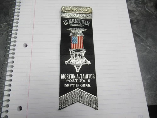 GAR Grand Army of the Republic Memoriam Morton A. Taintor Post Conn Medal Ribbon