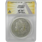 1904 S Morgan Dollar VF 30 Details ANACS Silver $1 Coin SKU:I21167