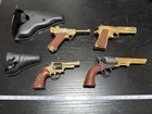 VINTAGE MARX mineature diecast TOY GUNS -GOLD- Revolver / Magnum / Luger / 1911