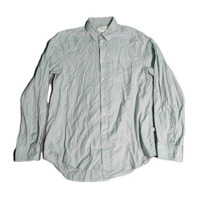 NN07 Button Down Shirt Mens Sz M Green No Nationality Long Sleeve Cotton Modal