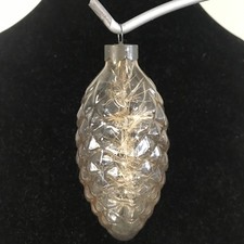 HTF Vintage 4  Pinecone Tinsel Inside Mercury Glass Ornament Pre WWII US of A