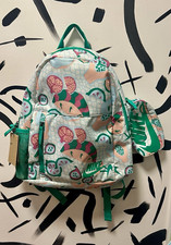 Nike Unisex Kids Floral Backpack Green/White/Pink Bottle Pocket Zip HM6895-133