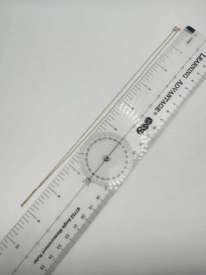 Винтажная цепочка из 10-каратного желтого золота 18 дюймов ожерелье с подписью распродажа недвижимости деликатная простая ЧИТАЙТЕ - Изображение 2 из 4