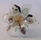 Vintage Hand Blown Murano Style Candle Holder Art Glass Lily, Made in Italy