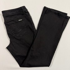 Chico's So Slimming Jeans Women's 1.5 M/10 Black Rhinestone Straight Leg Denim