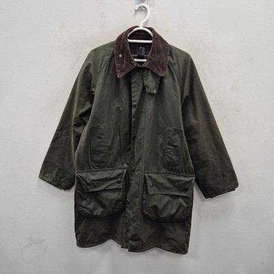 Barbour Vintage P123 Gamefair Wax Country Green Coat Waterproof Jacket Size C 36