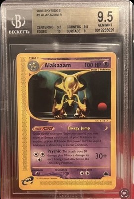 Pokemon TCG 2003 Skyridge Alakazam RARE NON HOLO 2/144 BGS 9.5 GEM MINT